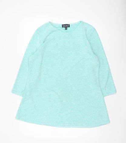 Saloos Women's Green Tunic Blouse Size 18 3/4 Sleeve Stretch Top