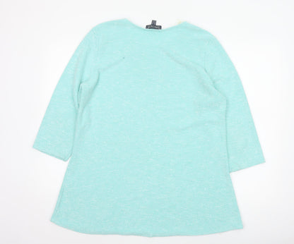 Saloos Women's Green Tunic Blouse Size 18 3/4 Sleeve Stretch Top