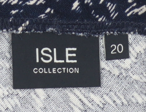 Isle Collection Women's Blue A-Line Linen Skirt Size 20