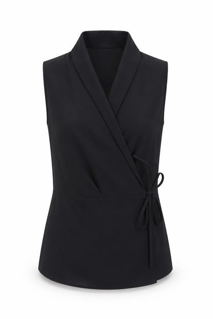 Coast Women's Black Wrap Sleeveless Blouse UK 10