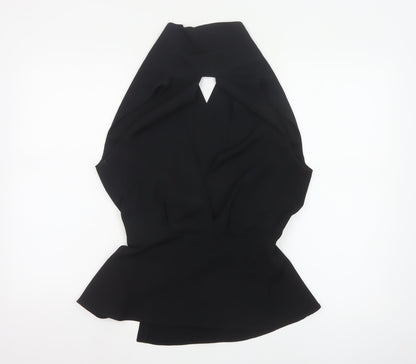 Coast Women's Black Wrap Sleeveless Blouse UK 10