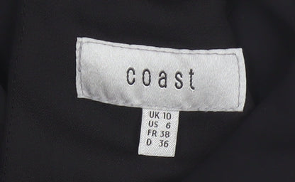Coast Women's Black Wrap Sleeveless Blouse UK 10