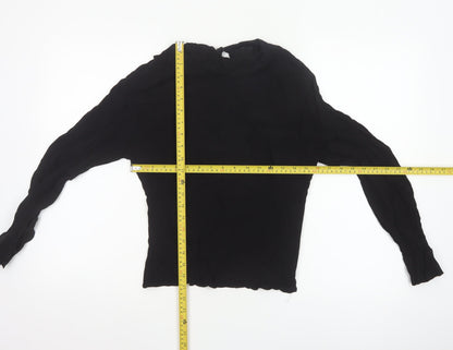 & Other Stories Women Black High Neck Long Sleeve Blouse Size 8