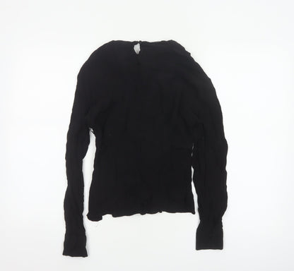 & Other Stories Women Black High Neck Long Sleeve Blouse Size 8