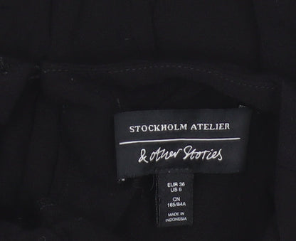 & Other Stories Women Black High Neck Long Sleeve Blouse Size 8