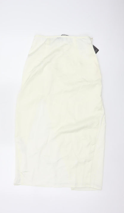 PrettyLittleThing Womens Ivory Midi Pencil Skirt Size 8