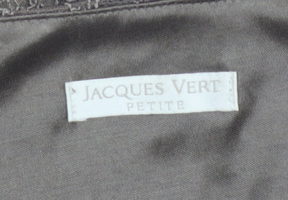 Jacques Vert Petite Women’s Brown Sequin Lace Short Sleeve Top UK 14