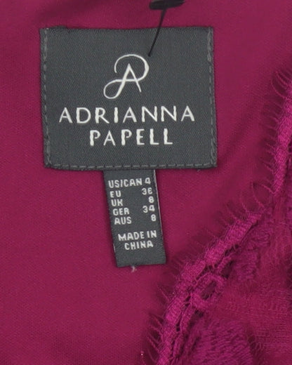 Adrianna Papell Women Purple Lace A-Line Dress Size 8