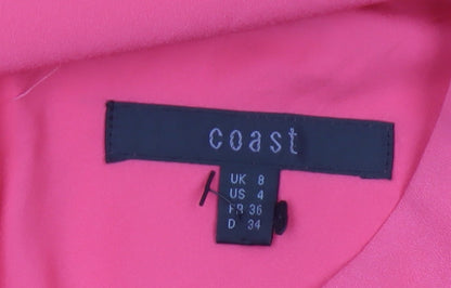 Coast Women Pink Sleeveless Shift Dress Size 8 Party Elegant
