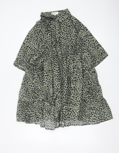 Apricot Women Green Animal Print M Shirt Dress