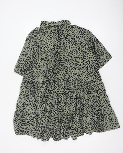 Apricot Women Green Animal Print M Shirt Dress