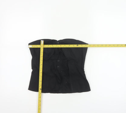 Jane Norman Women Black Strapless Ruffle Blouse Size 14
