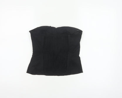 Jane Norman Women Black Strapless Ruffle Blouse Size 14