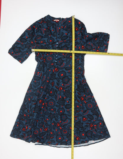 Joe Browns Women's Blue Floral A-Line Knee Length Dress Size 18