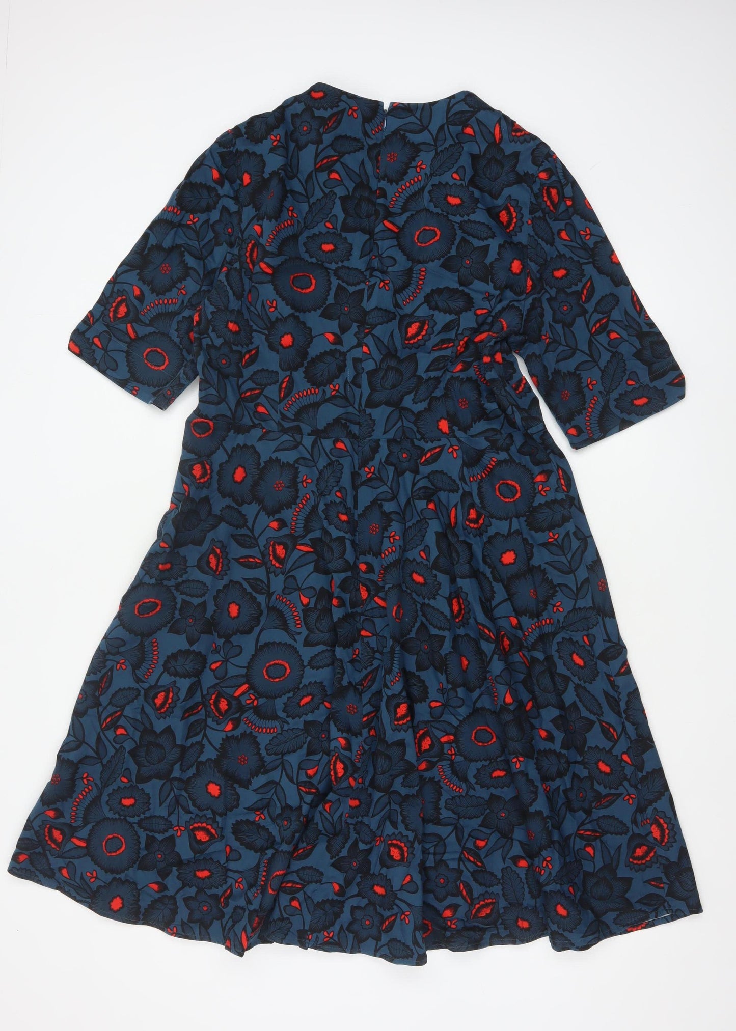 Joe Browns Women's Blue Floral A-Line Knee Length Dress Size 18