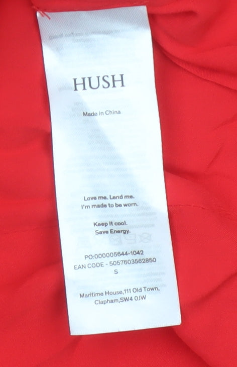 Hush Women Red Sweatshirt Pleated Knee Length Dress Size S
