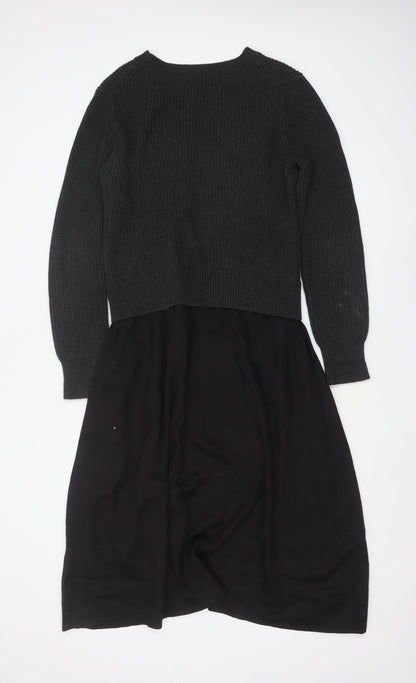 French Connection Women's Black Long Sleeve Jumper Dress Size S