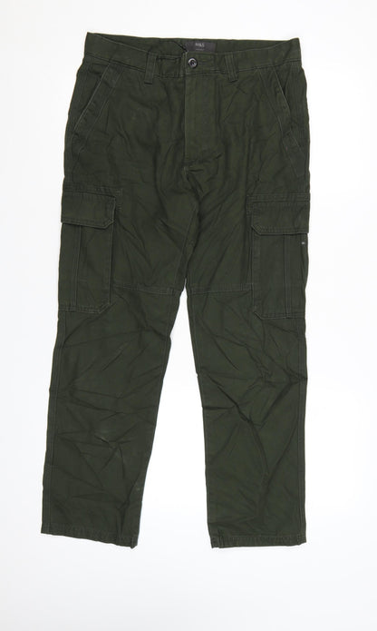 Marks and Spencer Men’s Green Cargo Trousers 32W 29L Regular Fit Cotton