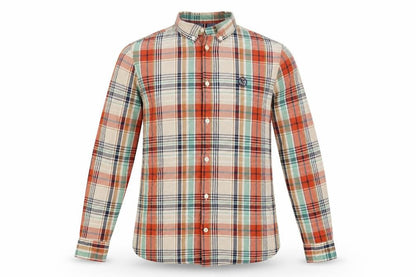 Marks & Spencer Men's Multicoloured Checked Pure Cotton Band Collar Shirt Size S