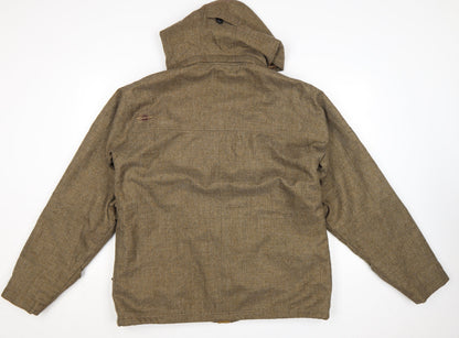 SIMS Men's Brown Tweed Parka Jacket Hooded Size L Outdoor