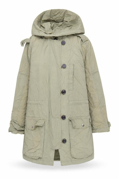 Gap Women's Green Hooded Parka Coat Size S Cotton Casual Jacket