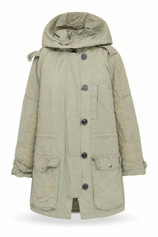 Gap Women's Green Hooded Parka Coat Size S Cotton Casual Jacket