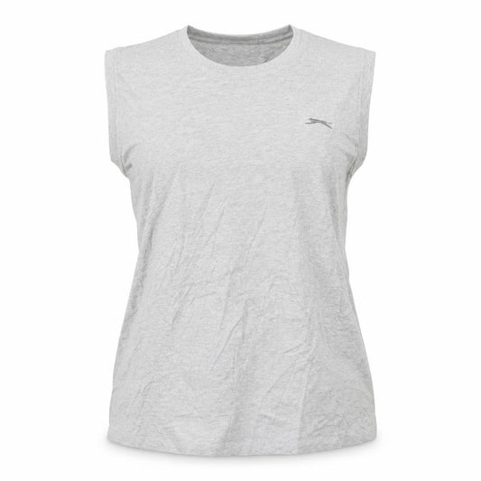 Slazenger Womens Grey Sleeveless Tank Top L Basic Cotton Blend
