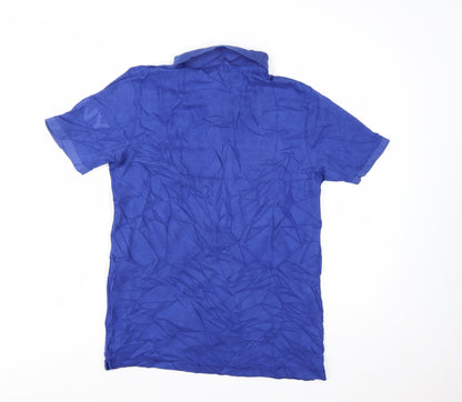 DKNY Men's Blue Cotton Polo Shirt Size S Classic Fit