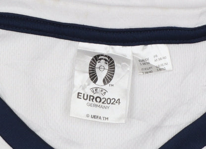 UEFA Women White England Euro 2024 V-Neck T-Shirt S