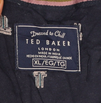 Ted Baker Men's Blue Long Sleeve Pyjama Top XL Cotton Blend