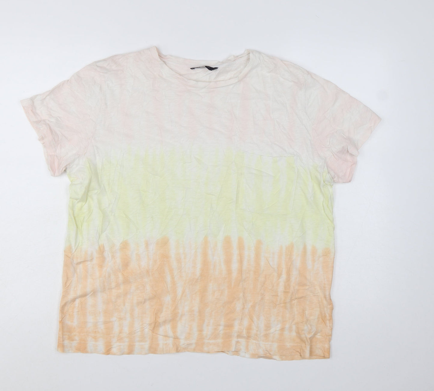 Marks and Spencer Womens Multicoloured Tie Dye Cotton T-Shirt Size 16