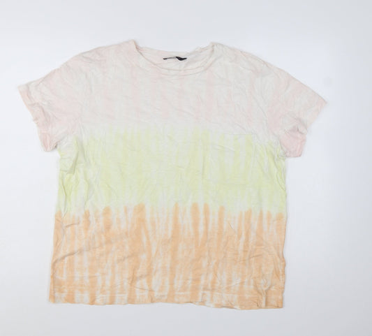 Marks and Spencer Womens Multicoloured Tie Dye Cotton T-Shirt Size 16