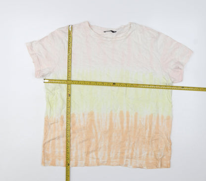Marks and Spencer Womens Multicoloured Tie Dye Cotton T-Shirt Size 16