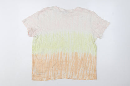 Marks and Spencer Womens Multicoloured Tie Dye Cotton T-Shirt Size 16