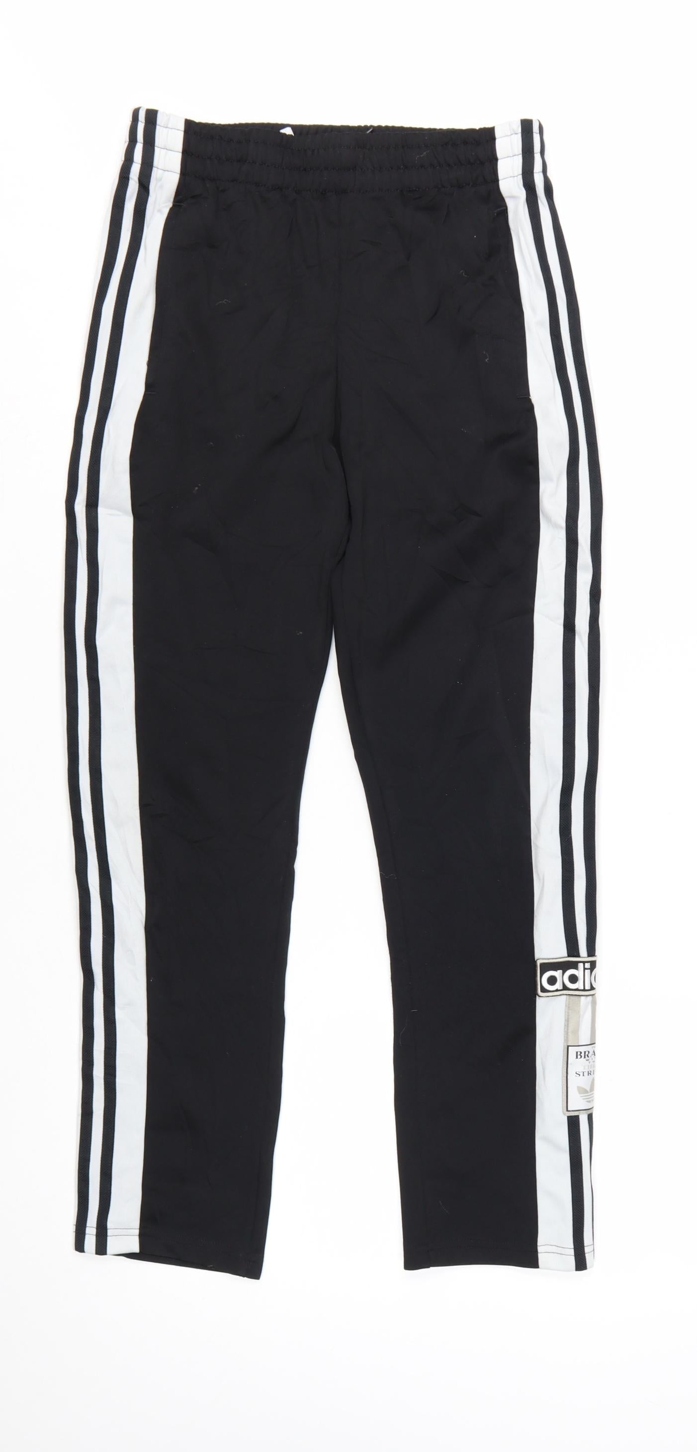 adidas Boys Black Jogger Trousers 12-13 Years with Side Stripes