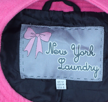 New York Laundry Women's Pink Mid-Length Button Coat Size 12