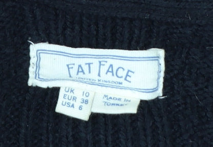FatFace Women's Black Long Sleeve Knit Cardigan UK 10