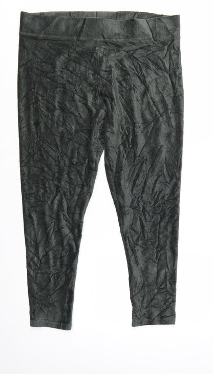 Marks and Spencer Women’s Black Velvet Stretch Ankle Leggings Size 20