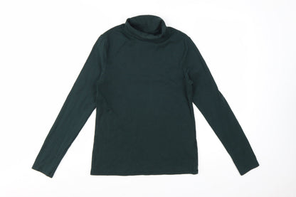 Uniqlo Women’s Green Roll Neck Long Sleeve Cotton Top Size S