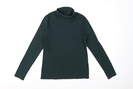 Uniqlo Women’s Green Roll Neck Long Sleeve Cotton Top Size S