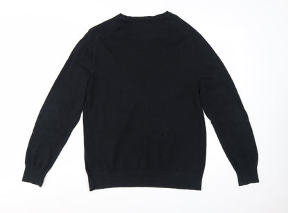 Gap Men's Black Cotton V-Neck Pullover Jumper Size L