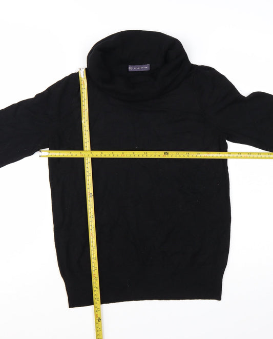 Marks and Spencer Womens Black Roll Neck Long Sleeve Jumper Size 16