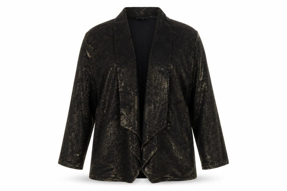 River Island Women's Gold Metallic Wrap Long Sleeve Blouse Size 14