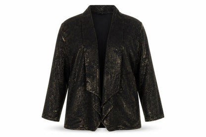 River Island Women's Gold Metallic Wrap Long Sleeve Blouse Size 14