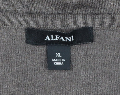 Alfani Women Brown XL 3/4 Sleeve Tie Pullover Jumper