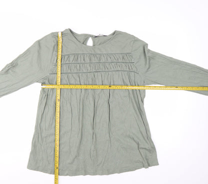 Marks and Spencer Women’s Green Long Sleeve Cotton Tunic Blouse Size 14