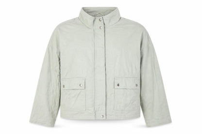 New Look Women Green Cotton Basic Jacket Size 20 Casual Twill Zip-Up