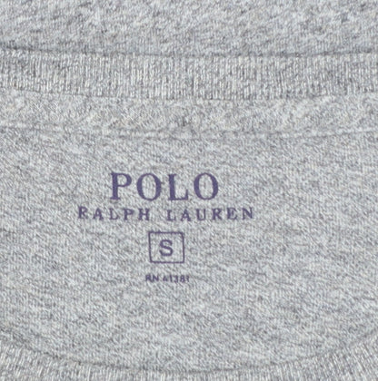 Ralph Lauren Men's Grey Long Sleeve Crew Neck Cotton T-Shirt Small