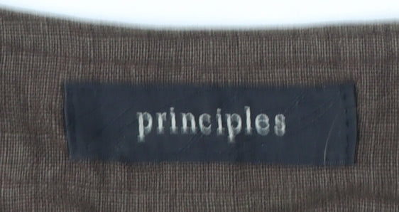 Principles Women's Brown Ramie Sleeveless Waistcoat Size 10
