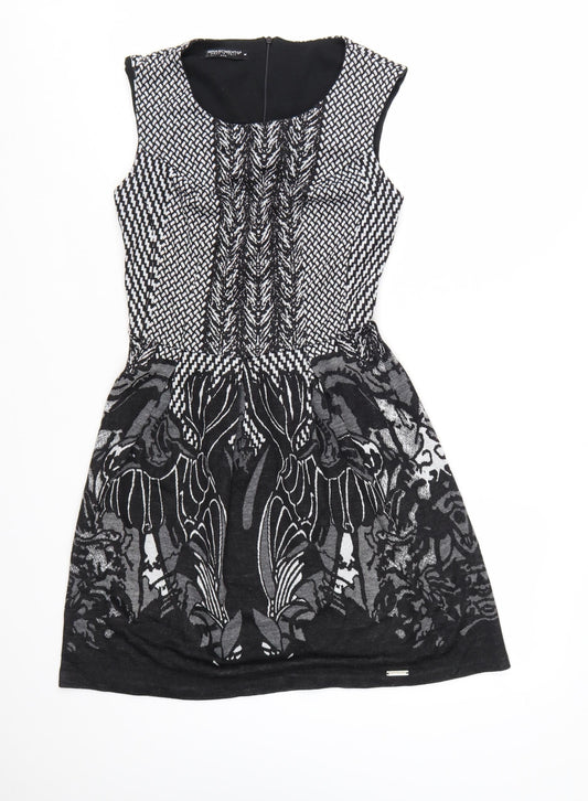 Rinascimento Women’s Black Knit Bodycon Dress M Sleeveless Partywear
